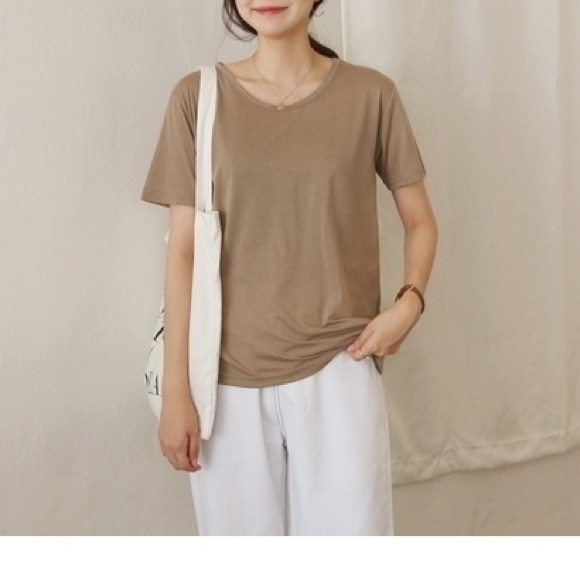 NWT DISTRESSED BEIGE NUDE SHIRT KOREA 66GIRLS TOP - Picture 2 of 7